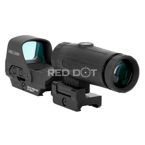 Набор коллиматорных прицелов HOLOSUN HE510C-GR и увеличитель HM3X (Combo Set) 00006 фото