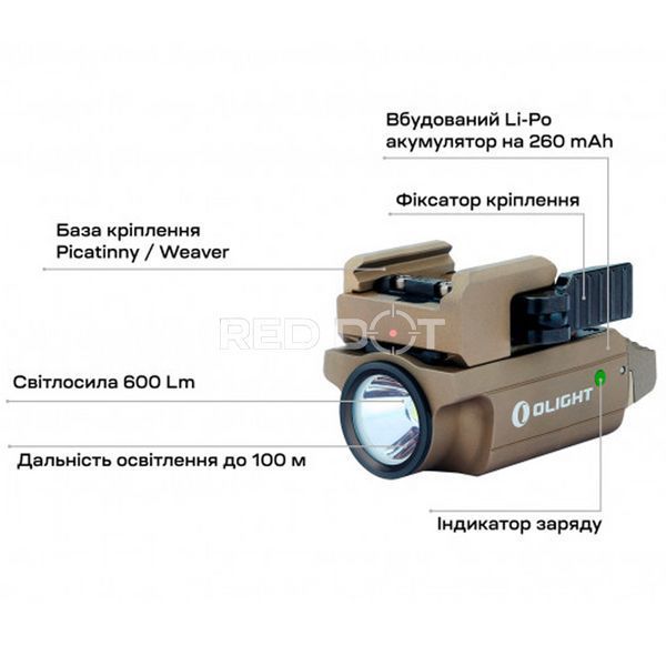 Ліхтар Olight PL-Mini 2 Valkyrie Desert Tan 02033 фото