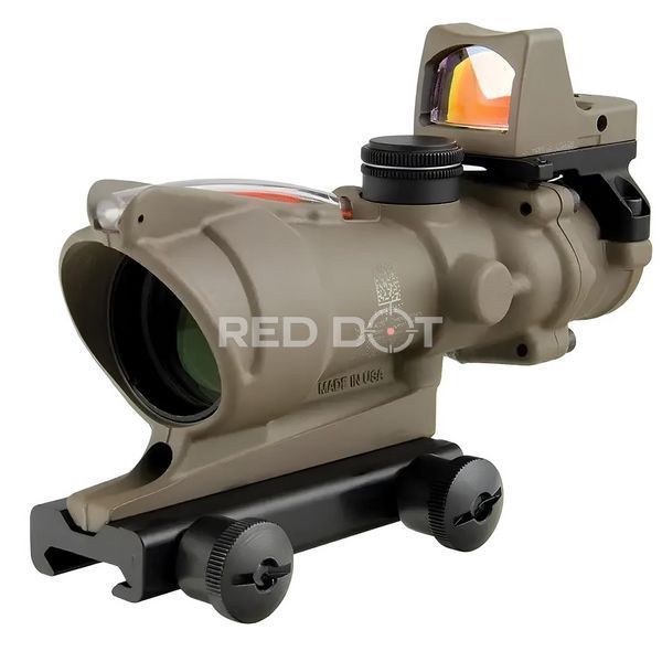 Комплект приціл TRIJICON ACOG 4x32 BAC і RMR 3.25 МОА FDE 11033 фото